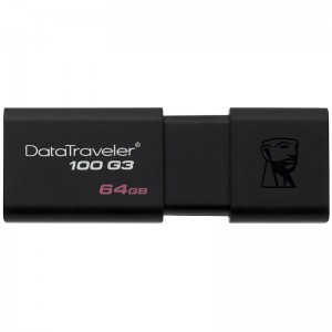 金士顿（Kingston）64GB USB3.0 U盘 DT100G3 黑色 滑盖设计 时尚便利