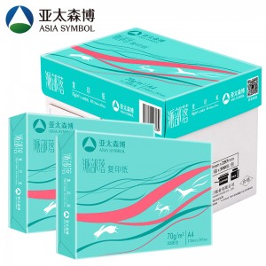 亚太森博（Asia Symbol）派部落70g A4复印纸木浆打印纸  500张/包 5包/箱（2500张）（百旺系列）