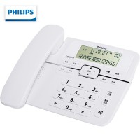 飞利浦(PHILIPS）电话机座机 固定电话 办公家用 来电显示 双接口 免电池 CORD118白色 办公伴侣HCD9889(118)TSD