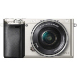 索尼（SONY）Alpha 6000 APS-C画幅微单数码相机 SELP1650+SEL50F18F 双镜头套装 银色（A6000L/α6000）