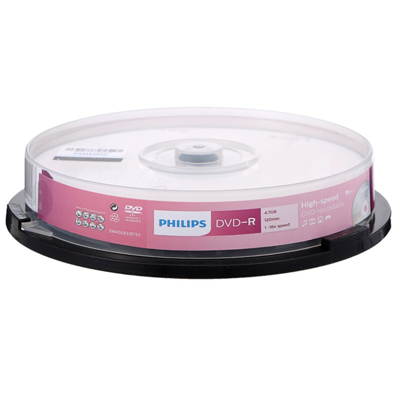 飞利浦（PHILIPS）DVD-R 空白光盘/刻录盘 16速 4.7G 桶装10片