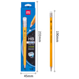 得力(deli)12支HB铅笔 绘图书写铅笔 学生练字笔 带橡皮头卷笔刀 S956-HB