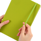 齐心（Comix）A5/122张皮面本优品商务笔记本子会议记事本文具经典日记本 绿色 C5902