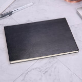 晨光(M&G)文具A5/80张黑色办公笔记本 高级贴面皮面本 普惠型商务会议记录本子 单本装APYE428