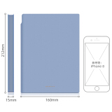 得力(deli)A5/112张莫兰迪色系可插笔皮面本 肤感雅致记事本日记本笔记本子文具 22290蓝色