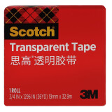 3M 思高 胶带 600高级透明胶带 办公用品 19mm×32.9m 600-C...