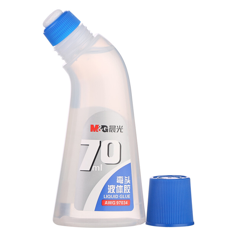 晨光(M&G)文具70ml高粘度弯头液体胶 多功能液体胶水(办公文件/票据类通用黏胶) 单个装颜色随机AWG97034