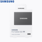 三星（SAMSUNG） 2TB Type-c USB 3.2 移动硬盘 T7 灰色 NVMe传输速度1050MB/s 超薄时尚